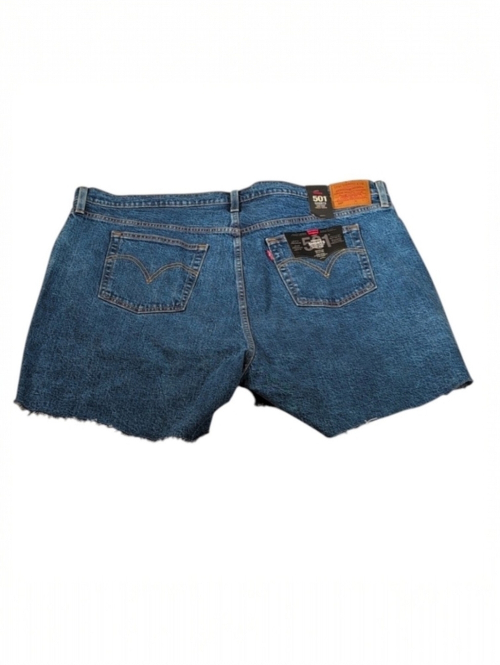 Levi's 501 Mid-Rise Denim Jean Shorts Raw Hem Button Fly Size 20
